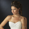 Silver Clear Oval CZ Clasp Bridal Wedding Bracelet 9017