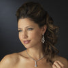 Gold Clear Teardrop CZ Crystal Chandelier Bridal Wedding Earrings 8677