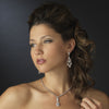 Antique Silver Clear CZ Crystal Bridal Wedding Chandelier Bridal Wedding Earrings 8677