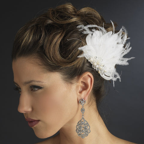 Silver Clear Rhinestone Chandelier Bridal Wedding Earrings 8685