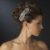 Antique Silver Clear CZ Crystal Post Tear Drop Bridal Wedding Earrings 8747