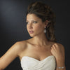 Silver Clear Oval CZ Clasp Bridal Wedding Bracelet 9017