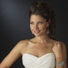 Glitzy Silver Bowtie Stretch Bridal Wedding Bracelet w/ Clear Crystals 8699