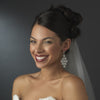 Glamorous Silver & Aqua Chandelier Bridal Wedding Earrings E 939