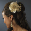 * Gold Feather Bridal Wedding Fascinator Bridal Wedding Brooch Bridal Wedding Hair Clip 8106