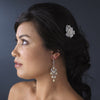 Beautiful Silver White Chandelier Bridal Wedding Earrings E 955
