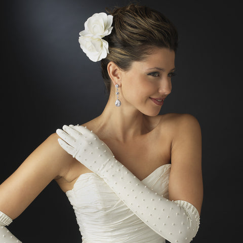 Pearl Accented Bridal Wedding Glove 2222