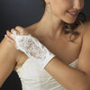 Satin Fingerless Wrist Length Bridal Wedding Gloves GL 9134 2 W