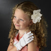 Children's Matte Satin Gloves with Beaded Pearl Accents GL Child 201