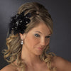 Black Bridal Wedding Hair Clip 1531 with Additional Bridal Wedding Brooch Pin Component