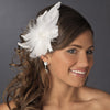 Floral Bridal Wedding Hair Fascinator with Crystals Bridal Wedding Hair Clip 1531 with Bridal Wedding Brooch Pin