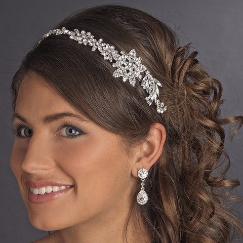 Vintage Bridal Wedding Headpiece with Side Accent HP 17966 Antique Silver