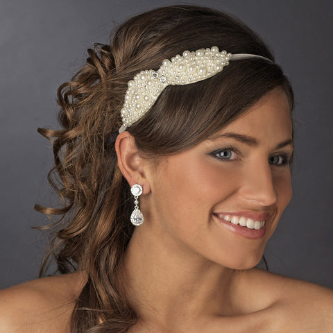 Champagne Bow Bridal Wedding Headband 2035