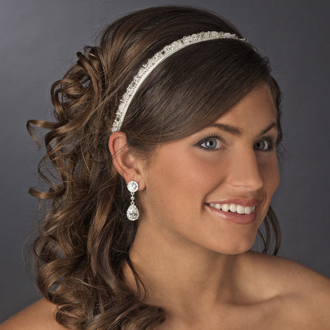 Ivory Beaded Sequin Fabric Bridal Wedding Headband Headpiece 2208