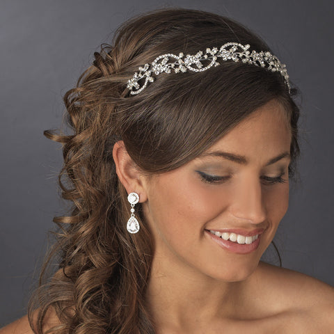 Crystal and Pearl Wedding Floral Bridal Wedding Tiara Bridal Wedding Headband HP 392
