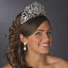 Gold Clear Rhinestone & Center CZ Crystal Royal Princess Bridal Wedding Tiara Headpiece 394