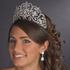 * Antique Silver Clear Rhinestone & Center CZ Crystal Royal Princess Bridal Wedding Tiara Headpiece 394