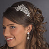 Antique Silver Crystal Side Accented Headpiece HP 395