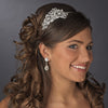 Antique Silver Crystal Side Accented Headpiece HP 395