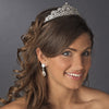 Antique Silver Clear Rhinestone Bridal Wedding Tiara Bridal Wedding Hair Comb Headpiece 396
