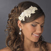 * Ivory White Sequin Flower Bridal Wedding Headband Headpiece 4021