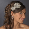 * Ivory Clear w/ Black Bridal Wedding Headband Headpiece 4026
