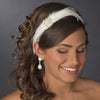Feather & Pearl Bridal Wedding Headband HP 608 (White or Ivory)