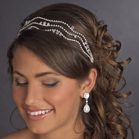 * Silver AB Headpiece Bridal Wedding Tiara 624