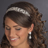 * Fabulous Silver Clear Crystal Floral Bridal Wedding Headband 84155