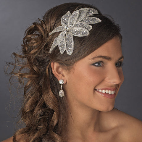 Silver Flower Side Accented Headpiece 656