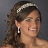 Silver Floral Rhinestone Champagne Elegance Bridal Wedding Pearl Bridal Wedding Headband 7539