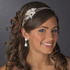 Rhinestone & Pearl Side Accented Double Row Bridal Wedding Headband HP 754