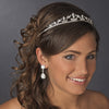 * Silver Clear Rhinestone Bridal Wedding Tiara Headpiece 901