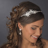 Triple Flower Accented Crystal Bridal Wedding Headband 910