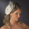 * Couture Rhinestone Flower Bridal Wedding Hair Clip with Russian Tulle 9855