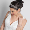 Silver Clear Swarovski Crystal Bead Vine Bridal Wedding Ivory Organza Ribbon Accent Headband 10001