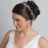 Rose Gold Clear Swarovski Crystal Bead Vine Bridal Wedding Ivory Organza Ribbon Accent Headband 10001