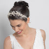 Light Gold Floral Vintage Vine Bridal Wedding Bun Wrap Headpiece 10003 with Satin Ribbon