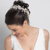 Silver Champagne Floral Vintage Vine Bridal Wedding Bun Wrap Headpiece 10003 with Satin Ribbon