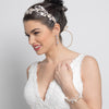 Silver Rum Pink Crystal Rhinestone Leaf Bridal Wedding Bracelet 10004