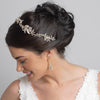 Light Gold Clear Crystal, Rhinestone & Bead Bridal Wedding Vine Headband 10009