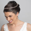 Rose Gold Clear Crystal Bridal Wedding Hair Headband Jewelry Necklace 10010