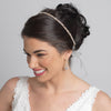 Gold Clear Rhinestone Bridal Wedding Ribbon Headband 2722
