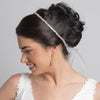Gold Clear Rhinestone Bridal Wedding Ribbon Headband 2722