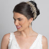Silver or Lt Gold Wired Bridal Wedding Tiara With Crystals Side Headband 4821