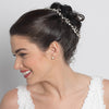 Gold Clear Rhinestone & Freshwater Pearl Vine Bridal Wedding Elastic Headband 6437