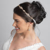 Gold Clear Rhinestone Bridal Wedding Ribbon Headband 3809