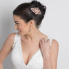 Rose Gold Clear Rhinestone Bridal Wedding Hair Comb 8356