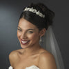 Gold Clear Swarovski Crystal, Rhinestone & Freshwater Pearl Bridal Wedding Tiara Headpiece 1090