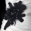 Black Bridal Wedding Hair Clip 1531 with Additional Bridal Wedding Brooch Pin Component